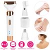 4 In 1 Women Electric Hair Shaver USB Rechargeable Hair Remover Cordless Eyebrow Nose Hair Trimmer Painless Hair Clipper Set for Bikini Leg Wet Dry Us