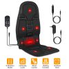 Back Massager Cushion Electric Massage Car Seat Cushion Chair Pad w/ Heating Function 8 Vibration Modes 3 Intensity Levels