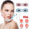 Double Chin Reducer Machine Electric Face Lift Device V Face Shaping Massager with Red Blue Light 4 Mode 3 Intensity Level Adjustable Belt