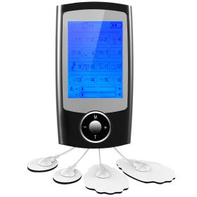 Rechargeable Tens Unit Machine Impulse Massager 16 Modes Pain Relief Body Massager Machine Muscle Stimulator w/ 2 Outputs and 6hrs Working For Relief