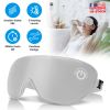 Cordless Heated Eye Mask Silk Sleep Eye Compress Mask For Dry Eyes Washable Type-C Electric Eye Heating Pad With 3 Temperature 20Mins Auto Off For Rel