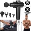 Percussion Massage Gun Digital Display Rechargeable Deep Tissue Vibration Massager Handheld Leg Body Cordless Massager w/ 4 Interchangeable Heads 20 I