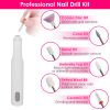 Portable Cordless Electric Nail Drill Kit Charging Base With UV Nail Dryer 6Pcs Nail Drill Bits 5Speeds Direction Control Timer Setting For Acrylic Ge