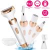 4 In 1 Women Electric Hair Shaver USB Rechargeable Hair Remover Cordless Eyebrow Nose Hair Trimmer Painless Hair Clipper Set for Bikini Leg Wet Dry Us