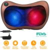 Back Neck Massage Pillow Thermotherapy Kneading Manipulation Massager Car Massage Pillow w/ Cigarette Charger Adapter Pain Relief Relaxing For Home Tr