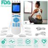 Tens Unit Machine Impulse Massager 10 Modes Pain Relief Body Massager Machine Muscle Stimulator w/ 4 Outputs and 8 Electrode Pads For Relief Relaxing