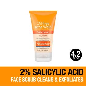 Neutrogena Oil-Free Acne Face Scrub with 2% Salicylic Acid, 4.2 fl. oz