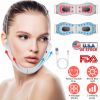 Double Chin Reducer Machine Electric Face Lift Device V Face Shaping Massager with Red Blue Light 4 Mode 3 Intensity Level Adjustable Belt