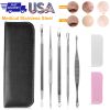 5 Pcs Blackhead Remover Kit Pimple Comedone Extractor Tool Set Stainless Steel Facial Acne Blemish Whitehead Popping Zit Removing for Nose Face Skin C