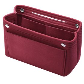 Felt Handbag Insert Organizer Purse Tote Shaper Bag in Bag Cosmetic Bag Handbag Purse Organizer (Option: HandBagRedWine)