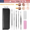 5 Pcs Blackhead Remover Kit Pimple Comedone Extractor Tool Set Stainless Steel Facial Acne Blemish Whitehead Popping Zit Removing for Nose Face Skin C