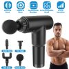 Percussion Massage Gun Rechargeable Deep Tissue Vibration Massager Handheld Leg Body Cordless Massager w/ 4 Interchangeable Heads 6 Intensity