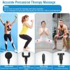 Percussion Massage Gun Rechargeable Deep Tissue Vibration Massager Handheld Leg Body Cordless Massager w/ 4 Interchangeable Heads 6 Intensity