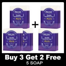 AILKE Whitening Skin Care Set, With Double-Glutathione, Skin Glowing Serum, Black Skin Soap, Skin Barrier Repair Moisturizer (Color: Buy 3 Get 2 Free)