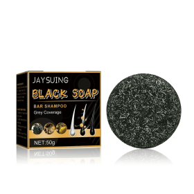 Jaysui Black Hair Soap Black Thick Hair Care Cleansing Scalp Smooth And Strong Hair Shampoo (Color: 2pcs)