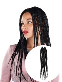 4X EZ SENEGALESE BRAID16 Long Crochet braid synthetic  hairstyle black burgundy brown  ladies box braid crochet hair-16 inch -1Pack*80Strands (Color: Black)